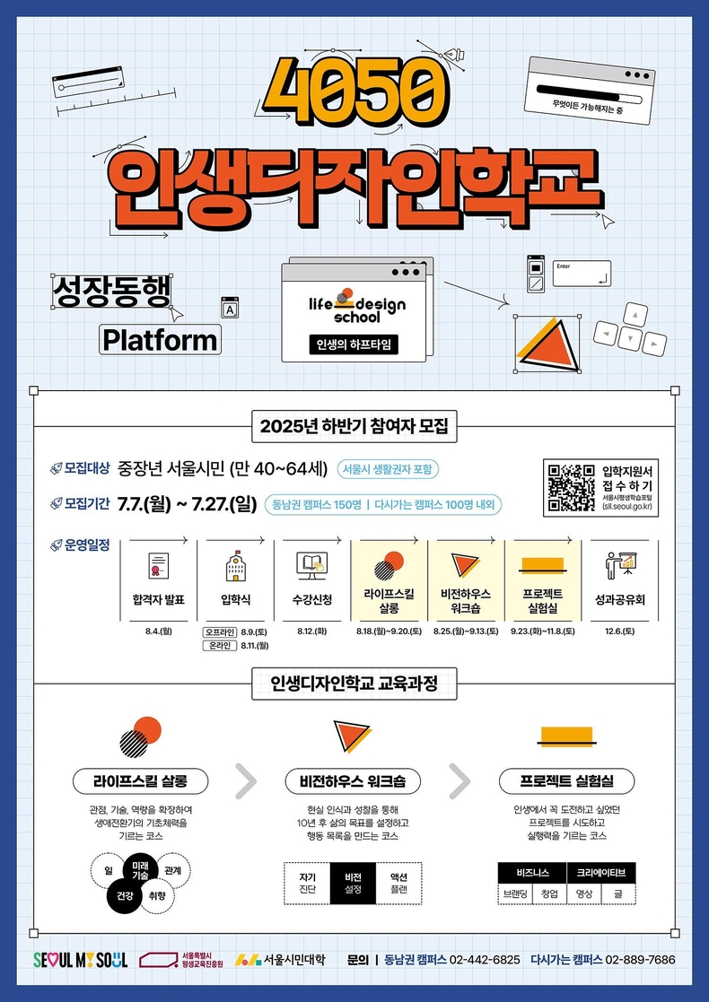 ‘인생디자인학교’ 하반기 참여자 모집 포스터. (사진=서울시 제공)